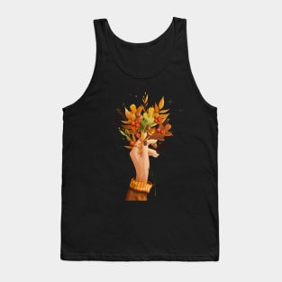 Autumn bouquet with rowan and oak leaves Tank Top